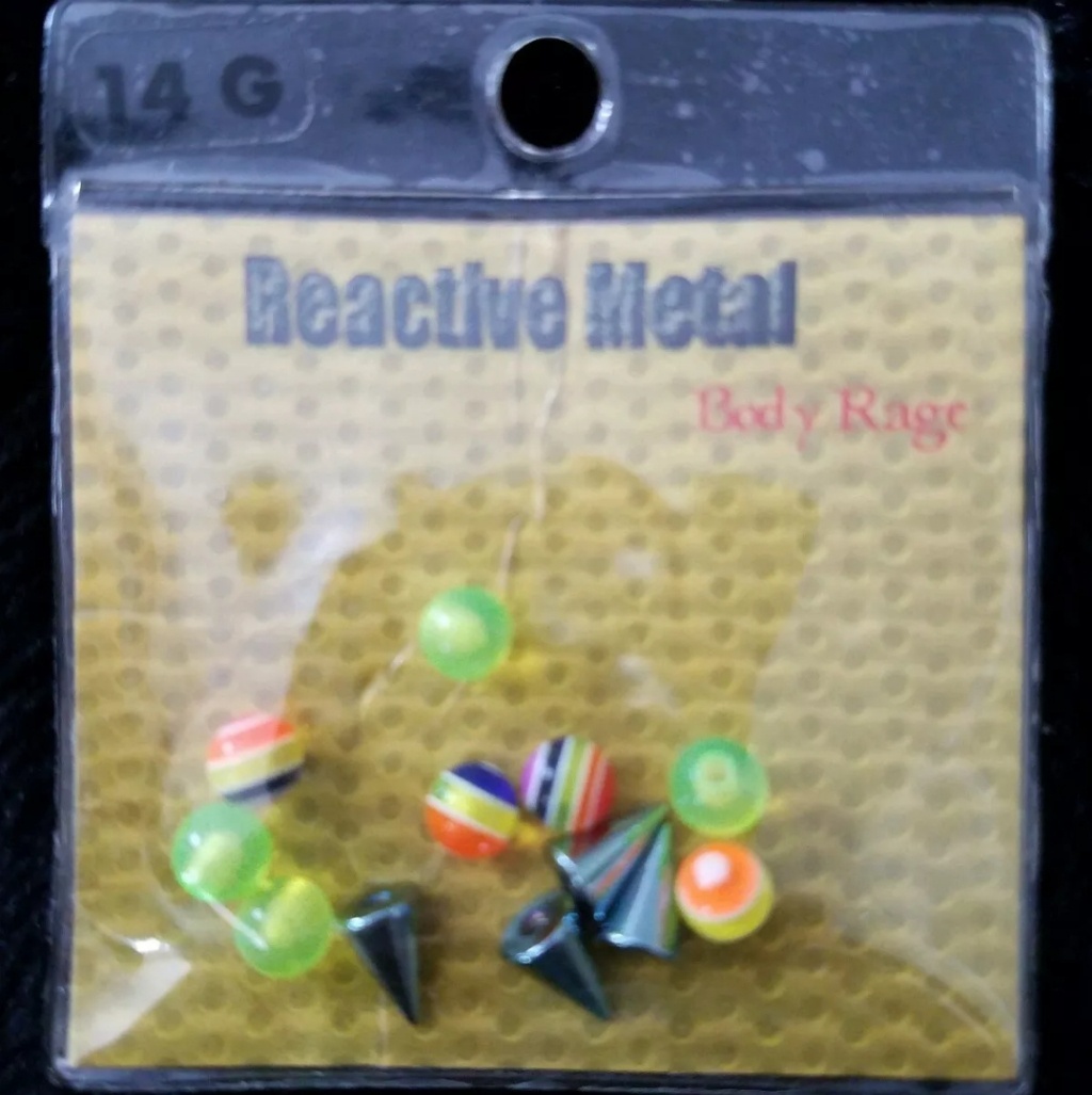 14g Nwot Replacement Uv Balls & Blue Ss Spikes